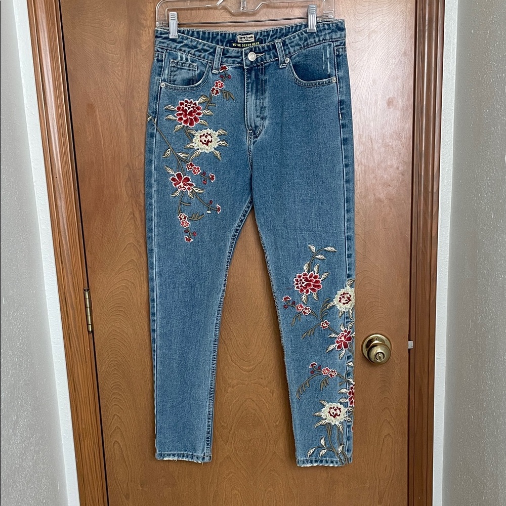 Embroidered Blue Jeans